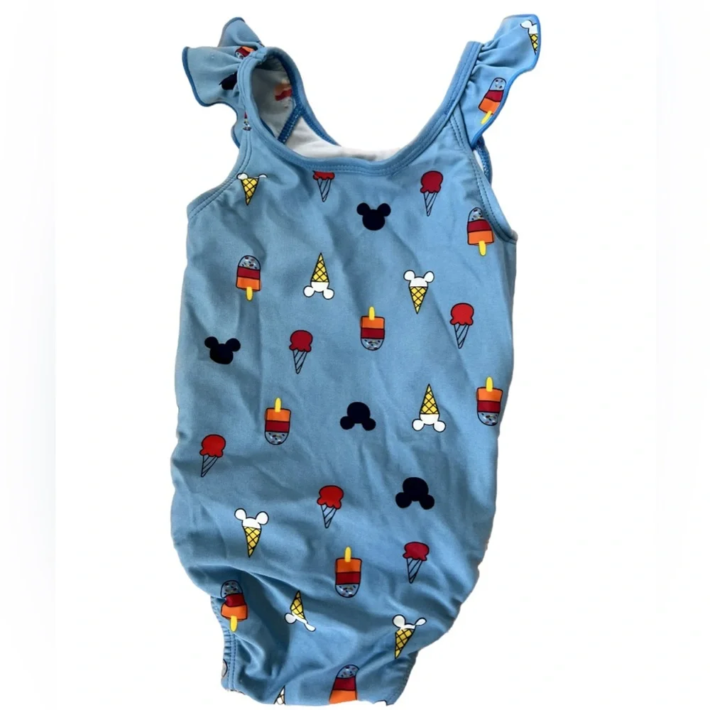 Hanna Andersson Blue Kids One-Piece Swimsuit with Ice Cream Print